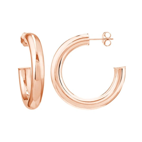 5mm x 30mm Tube Hoop Earrings