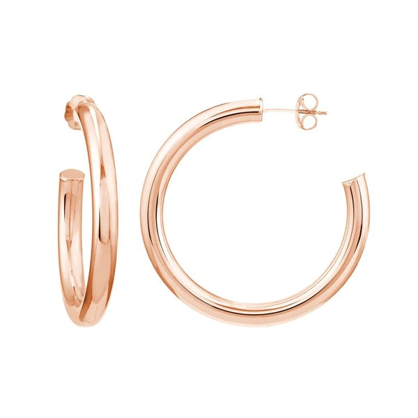 4mm x 35mm Tube Hoop Earrings