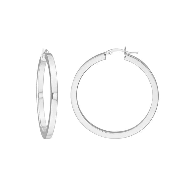 3mm x 40mm Square Tube Hoop Earrings