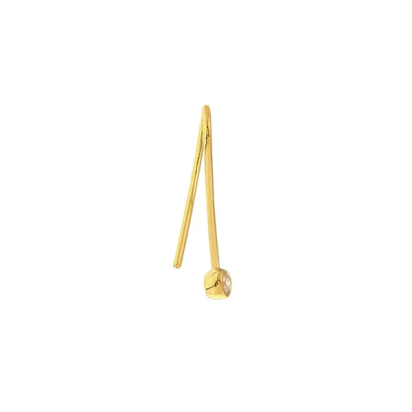 1/15tcw Diamond Bezel Wire Threader Earrings