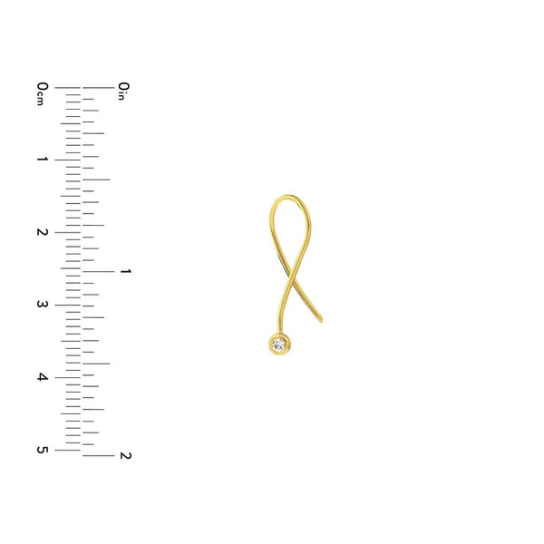 1/15tcw Diamond Bezel Wire Threader Earrings