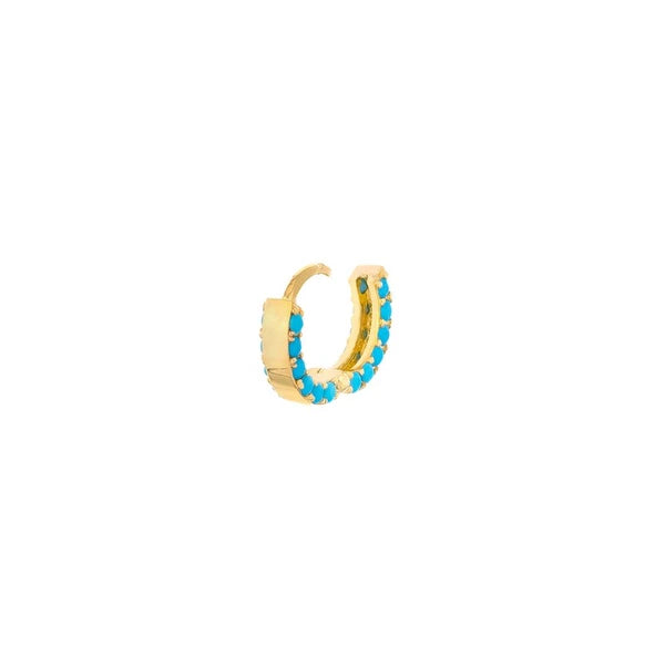 Hoop Earrings with Turquoise Stones