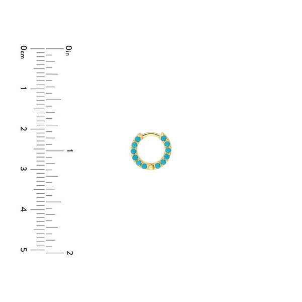 Hoop Earrings with Turquoise Stones