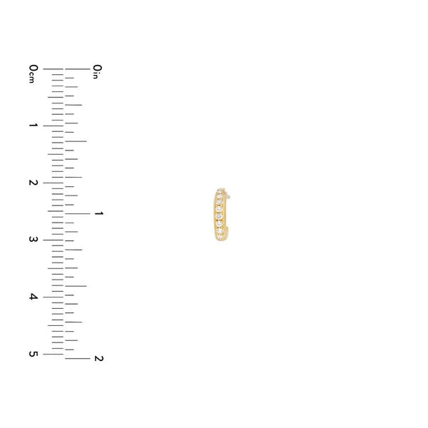 Diamond J-Shaped Mini Huggie Earrings