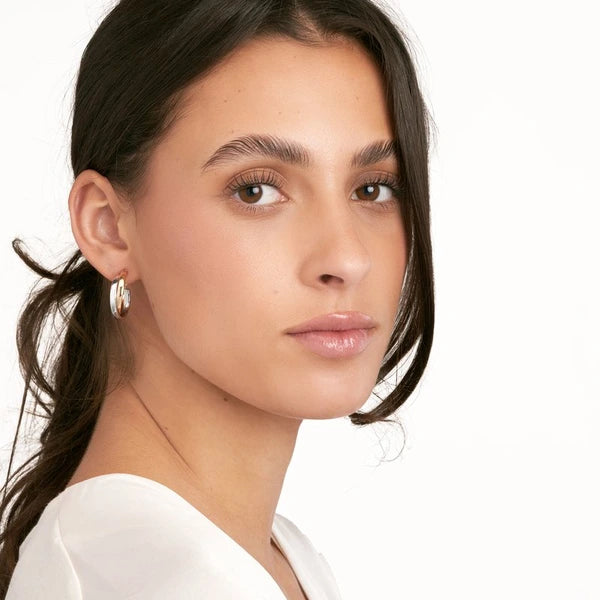 Two-Tone Criss-Cross Omega Back Hoops