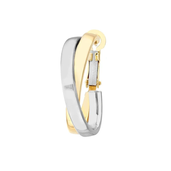 Two-Tone Criss-Cross Omega Back Hoops