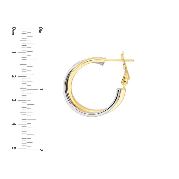 Two-Tone Criss-Cross Omega Back Hoops