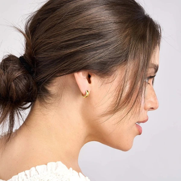 Polished Wide Huggie Earrings