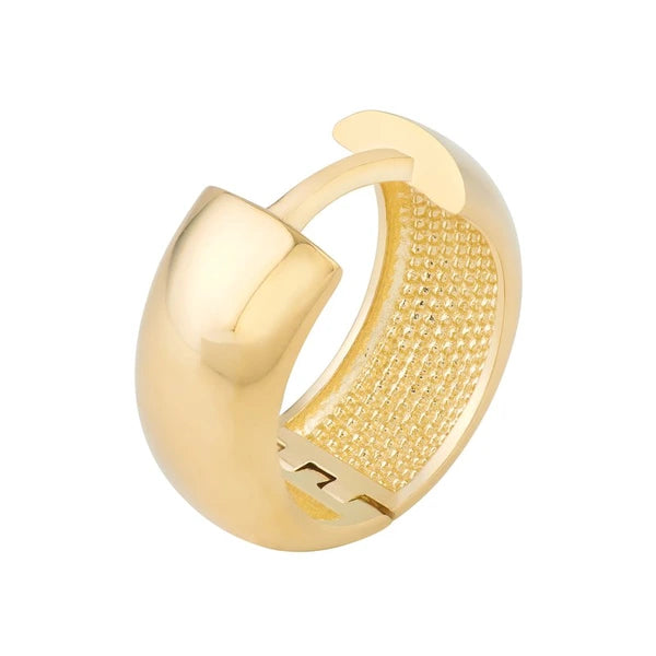 Polished Wide Huggie Earrings