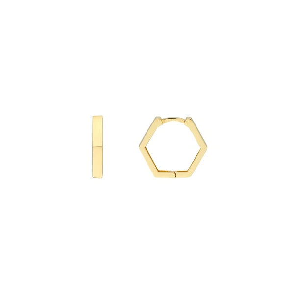Mini Pentagon Shaped Hoop Earrings
