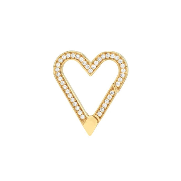 Diamond Open Heart Push Lock