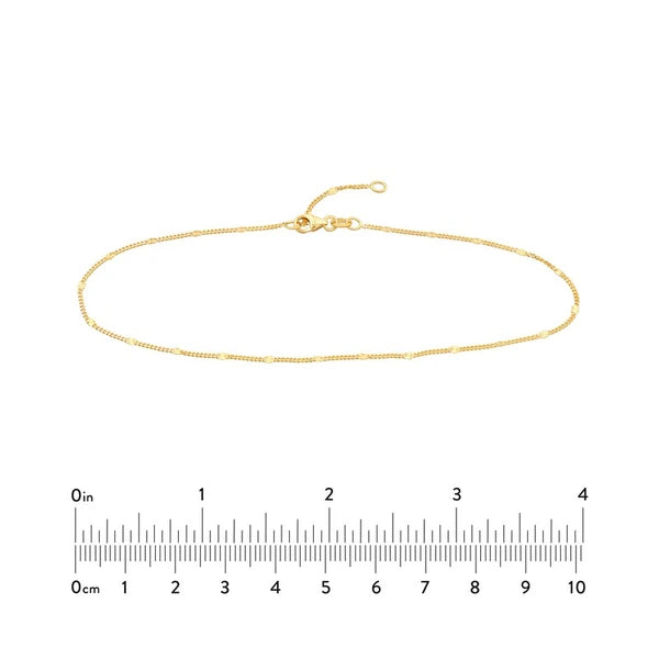D/C Stations on Curb Chain Adjustable Anklet