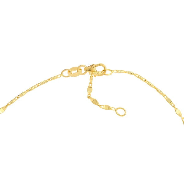 Flat Diamond-Cut Stations Adjustable Anklet