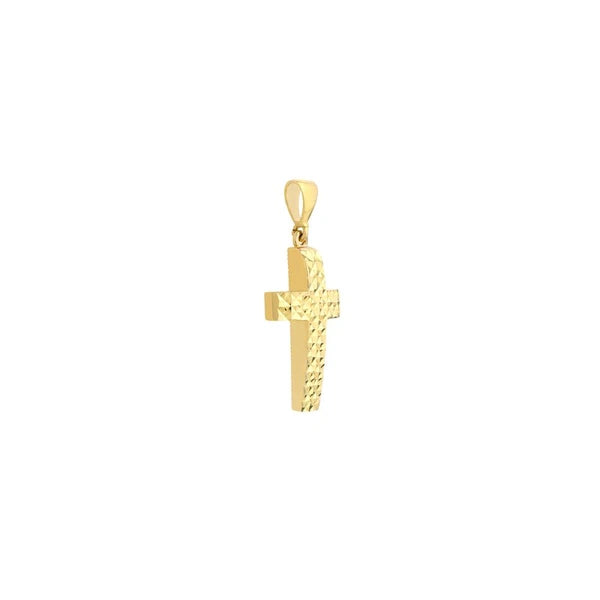 Full Diamond Cut 3D Cross Pendant