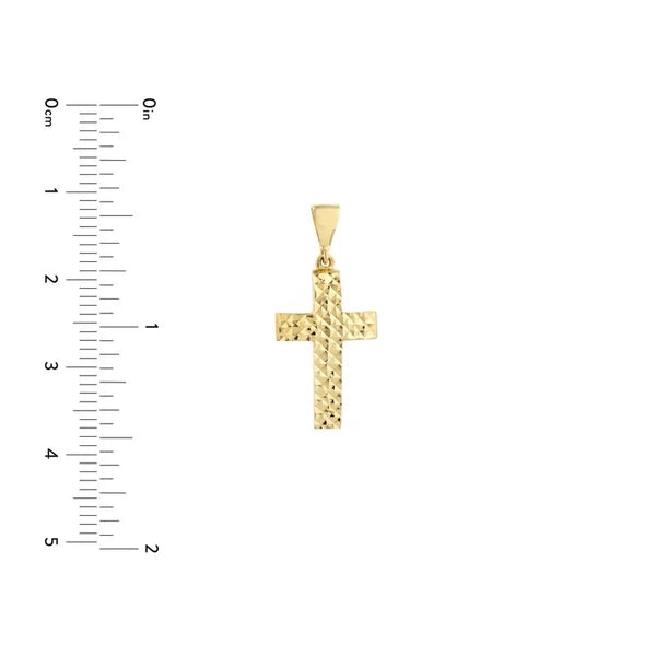 Full Diamond Cut 3D Cross Pendant