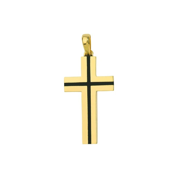 Fancy Black EN/Amel Cross Pendant