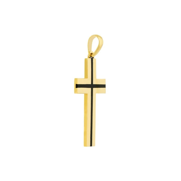 Fancy Black EN/Amel Cross Pendant