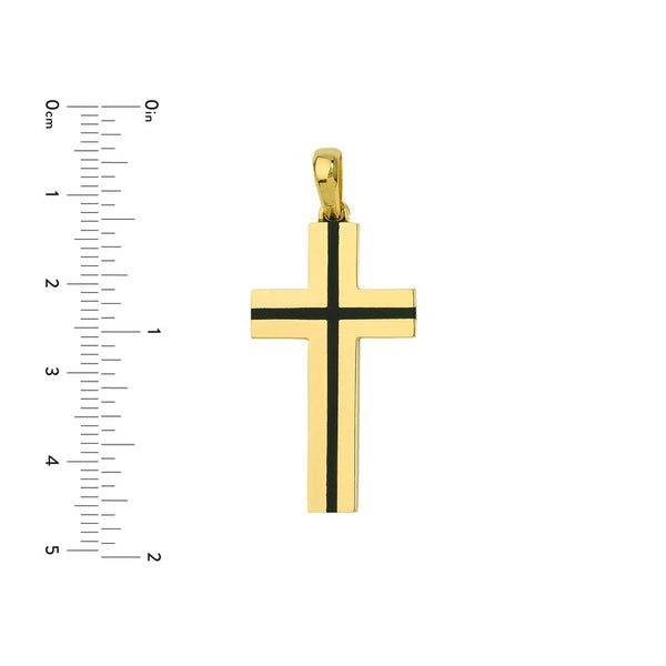 Fancy Black EN/Amel Cross Pendant