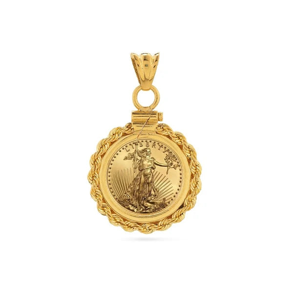 American Eagle 1/10 Oz Rope Screw Top Bezel