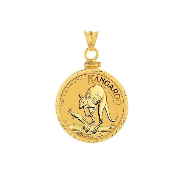 Australian Kangaroo 1/2 Oz Diamond Cut Bezel