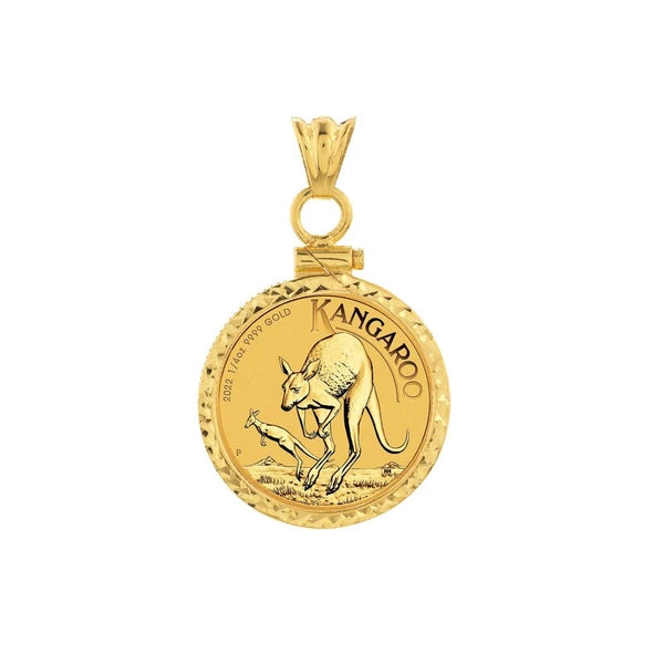 Australian Kangaroo 1/4 Oz Diamond Cut Bezel