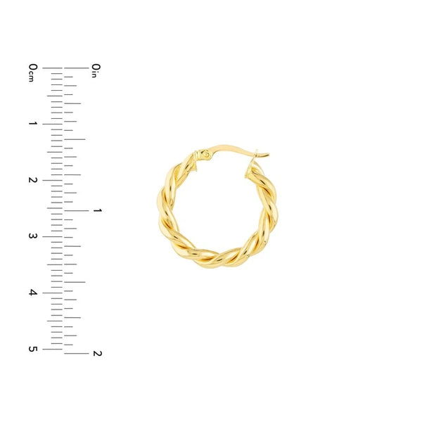 2 X 15mm Braided Hoop Earrings