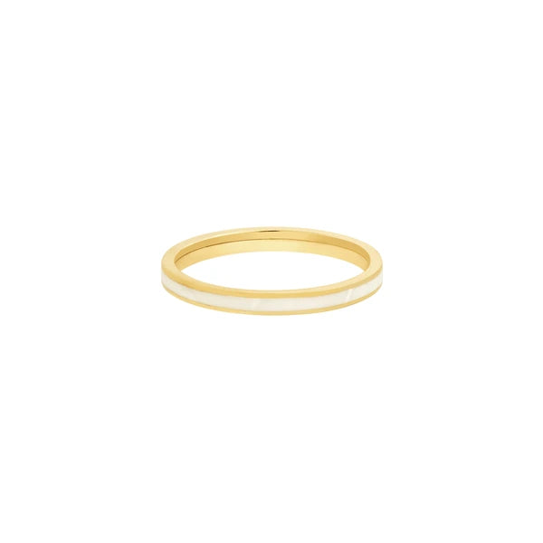 White EN/Amel Band Ring