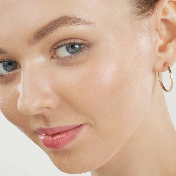 Diamond Square Tube Hoop Earrings