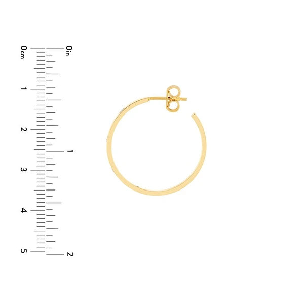 Diamond Square Tube Hoop Earrings