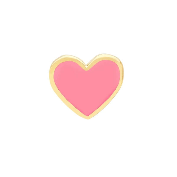 Pink EN/Amel Heart Baby Stud Earrings