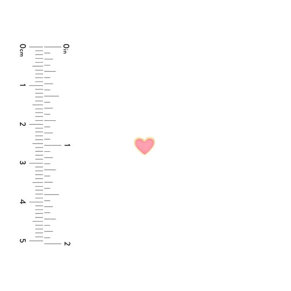 Pink EN/Amel Heart Baby Stud Earrings