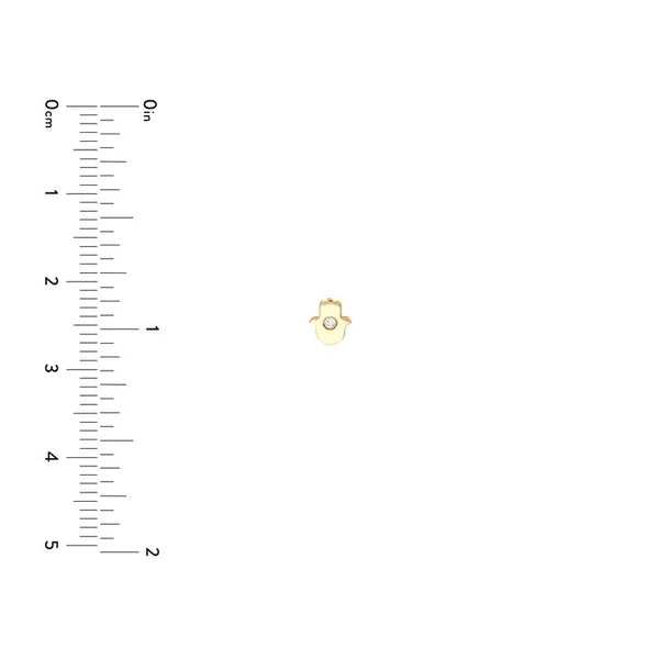 Diamond Hamsa Micro Stud Earrings