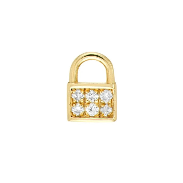 Diamond Baby Padlock Stud Earrings