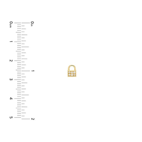 Diamond Baby Padlock Stud Earrings