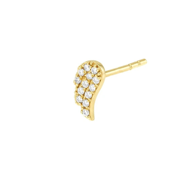 Diamond Angel Wings Micro Stud Earrings