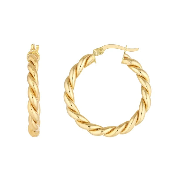 25x2mm Braided Hoop Earrings