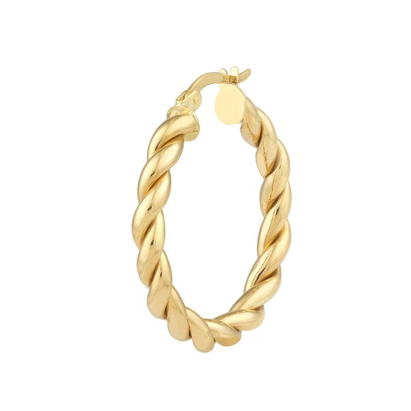 25x2mm Braided Hoop Earrings
