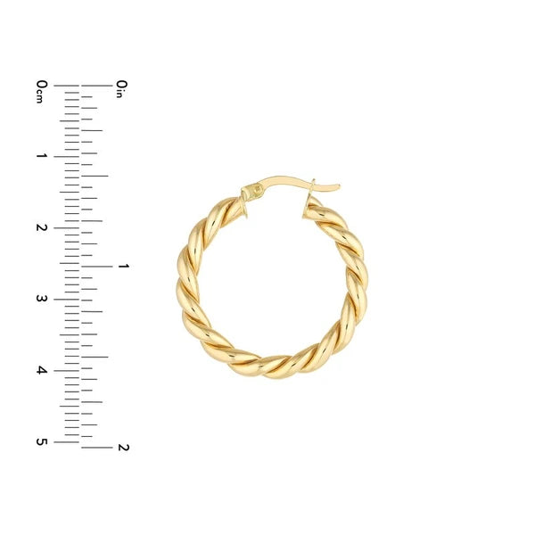 25x2mm Braided Hoop Earrings