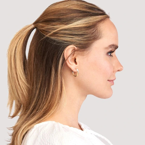 Two-Tone Knife Edge Omega Back Hoops