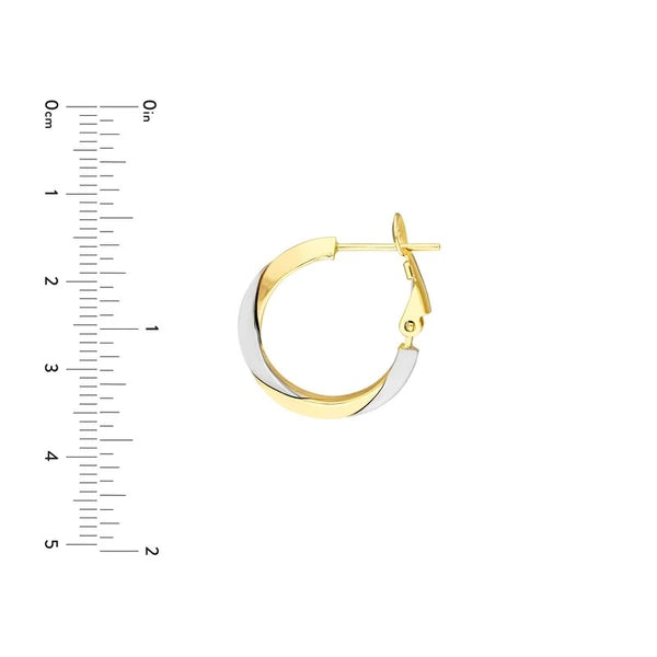 Two-Tone Knife Edge Omega Back Hoops