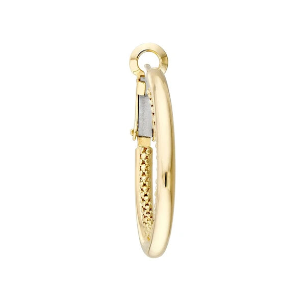 High Polish and Popcorn Double Hoop Omega Earrings