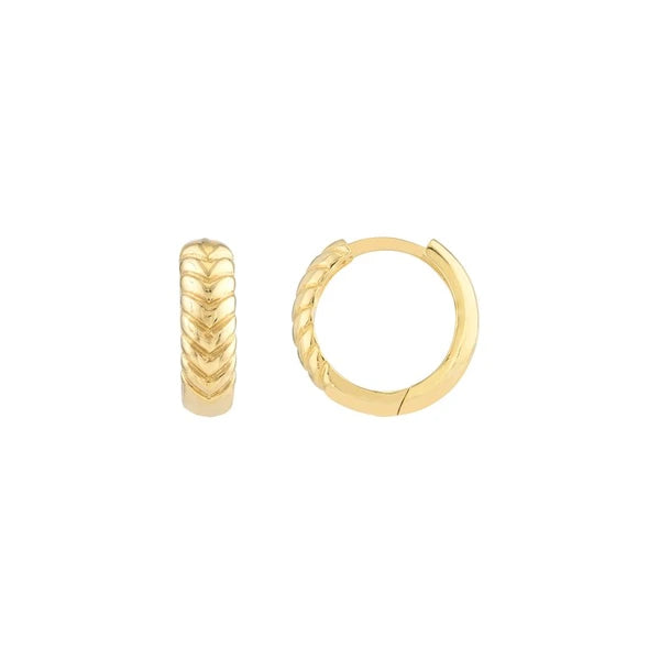 Chevron Twisted Hinge Hoops