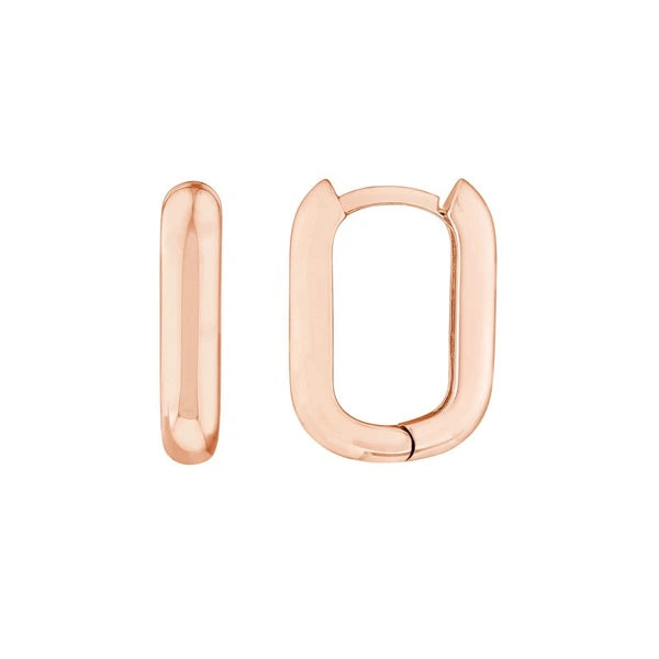15mm Oblong Polished Mini Hoops