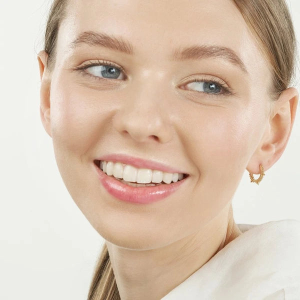 Bead N Spike Hoop Earrings