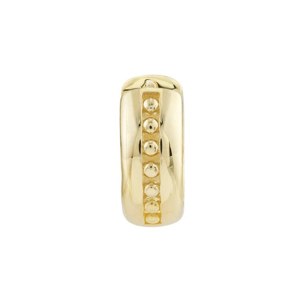 13x5.5mm 1/2 Channel Beaded Huggie Earrings