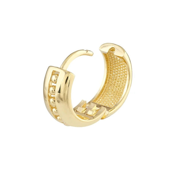 13x5.5mm 1/2 Channel Beaded Huggie Earrings