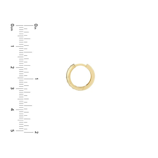 13x5.5mm 1/2 Channel Beaded Huggie Earrings