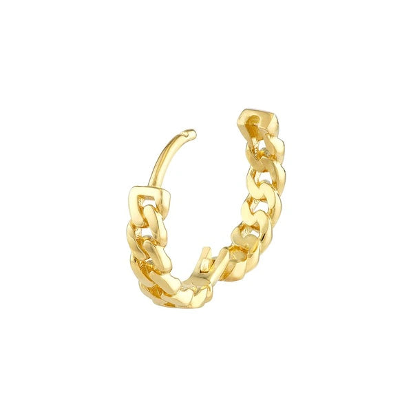Curb Pattern Hoop Earrings