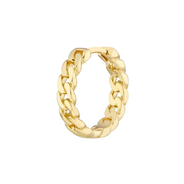 Curb Pattern Hoop Earrings