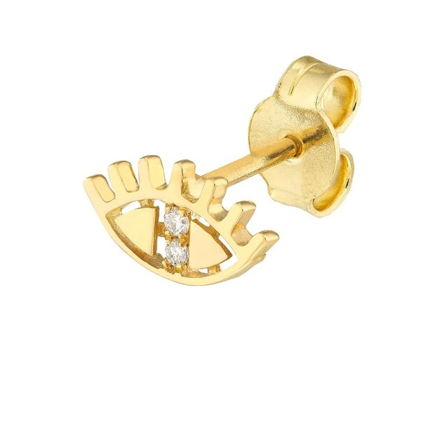 3pt Diamond Evil Eye Stud Earrings